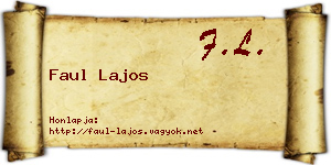 Faul Lajos névjegykártya